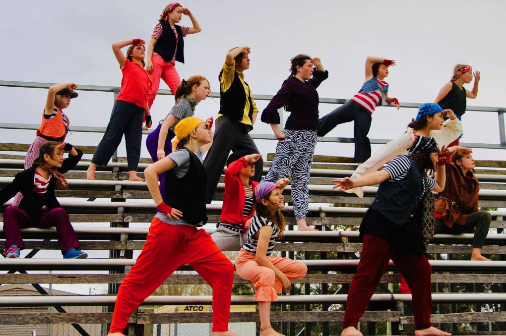 TALENTED DANCERS: Fling Physical Theatre's youngest performance companies YFling and Flux Creators practice for their new show Spirit Of The Wild. Picture: Fling Physical Theatre 