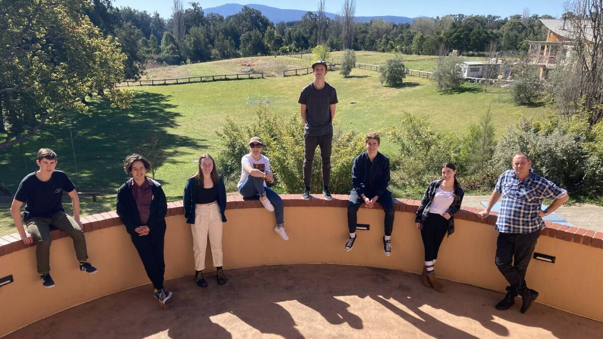SHOW MUST GO ON: Members of Bat Soup Lachlan ODuibhir, Luca Yi, Juliet Fitzmaurice, Amber Little, Ben Pettit, Jayden Rafferty, Aria Little and Jamie Forbes have been rehearsing ahead of their shows in October. Picture: Supplied 