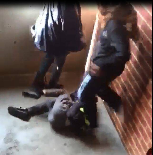 SCHOOL ATTACK: A still image from a video showing an attack on a young Bega High School girl by a fellow student.