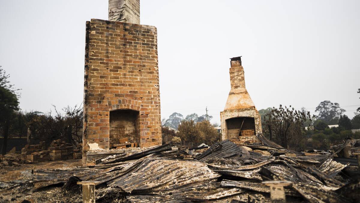 The remains of a house after the bushfire passed through the Cobargo region early this year. Picture: Dion Georgopoulos 