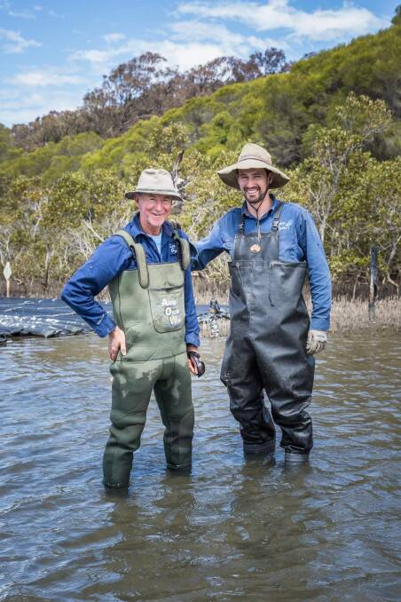 TAKING HOME GOLD: Tathra Oyster's Gary and Sam Rodely. Tathra Oysters has won a gold medal in this year's delicious. awards. Picture: Supplied 