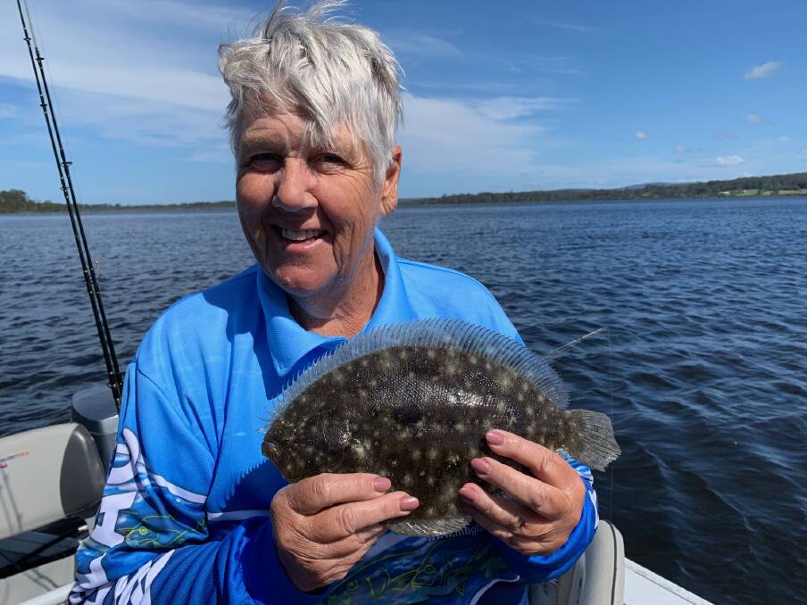 Judith Grills shows off a lovely flounder.