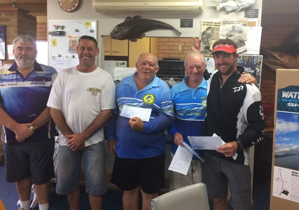 Tri-Estuary: Bream winners sponsor Ron Vanderdrift, Dean Greenwell, second Chris Young, third Robert Wood and fourth Andrew Badullovich.