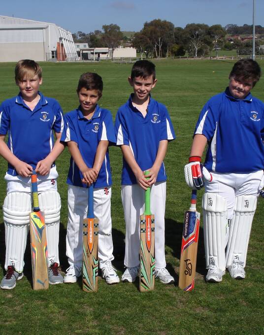 Eden group: Four young cricketers joined up with the Far South Coast under 12s team for the Kookaburra Cup recently. 