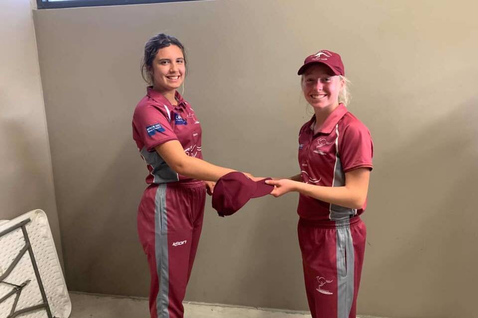 Eden's Jessie Mudaliar receives her first grade cap as part of the Clarence Cricket Club in the Tasmanian Premier League. 