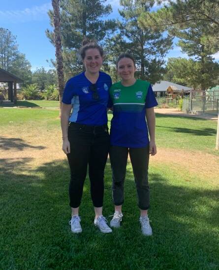 T20 Bash opportunity: Bemboka's Sharna Mitchell and Bega's Yasmin Welsford in their club gear at a T20 Bash launch event on Thursday. Picture: supplied. 