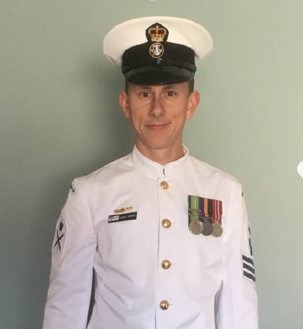 Family and remembrance: Navy Petty Officer Russell Gordon says Anzac Day is about remembering the sacrifices many have made, while family is what drives his passion to serve.