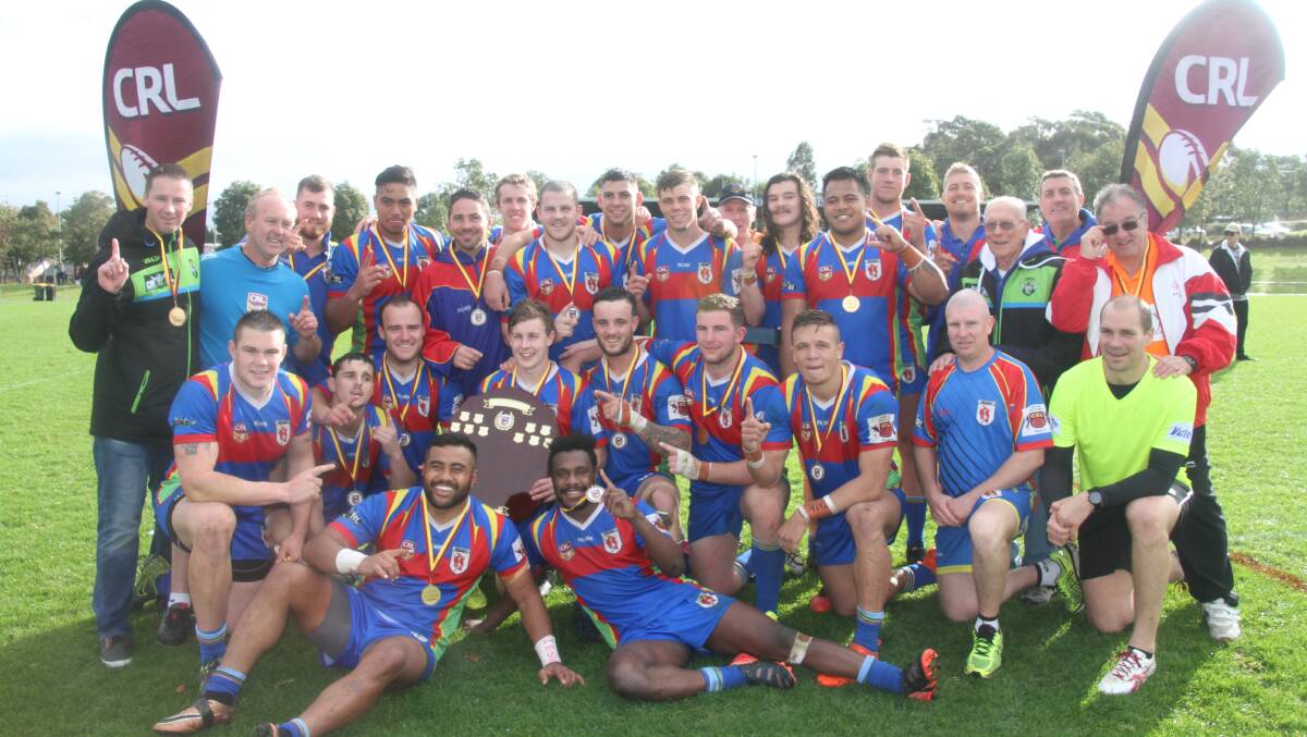 Elation: The Monaro under 23s celebrate after taking out the country championships over Newcastle recently. Picture: CRL. 