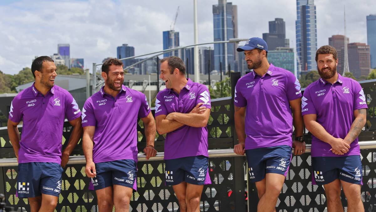 Dale Finucane (second from left) with the leadership team of (not in order) Kenny and Jesse Bromwich, Will Chambers and Cameron Smith.