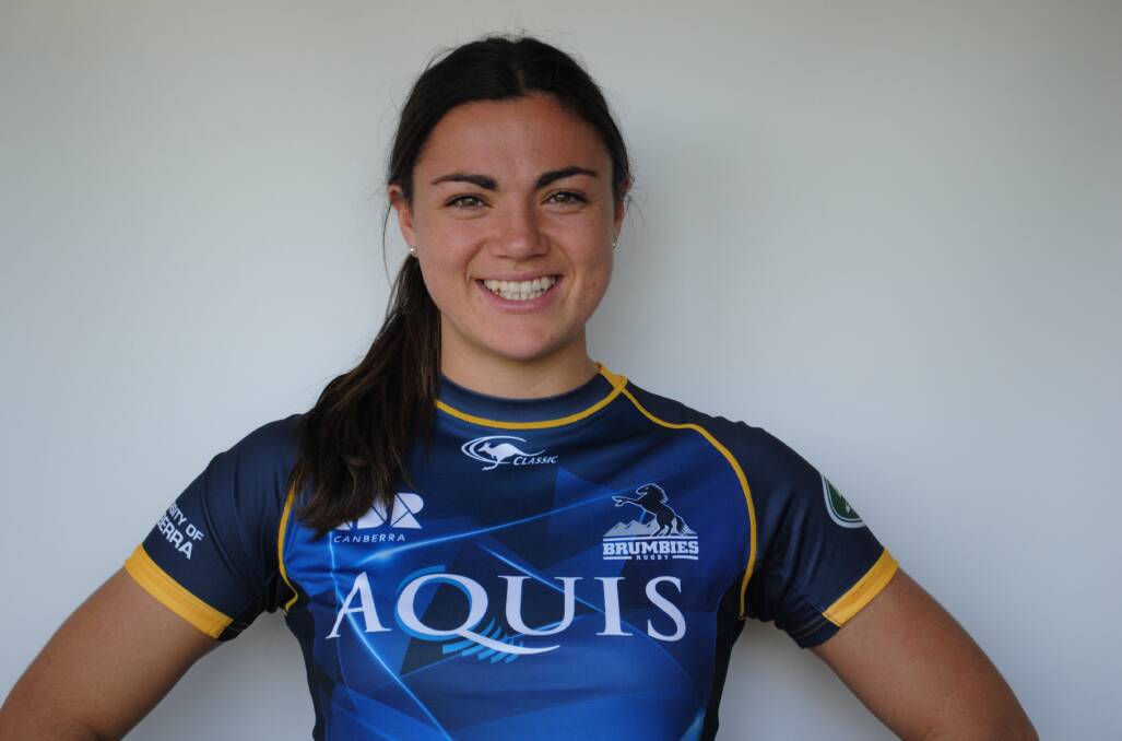 Unstoppable: Cobargo's Millie Boyle - at a Brumbies training session - was given a run-on spot against New Zealand on Tuesday. 