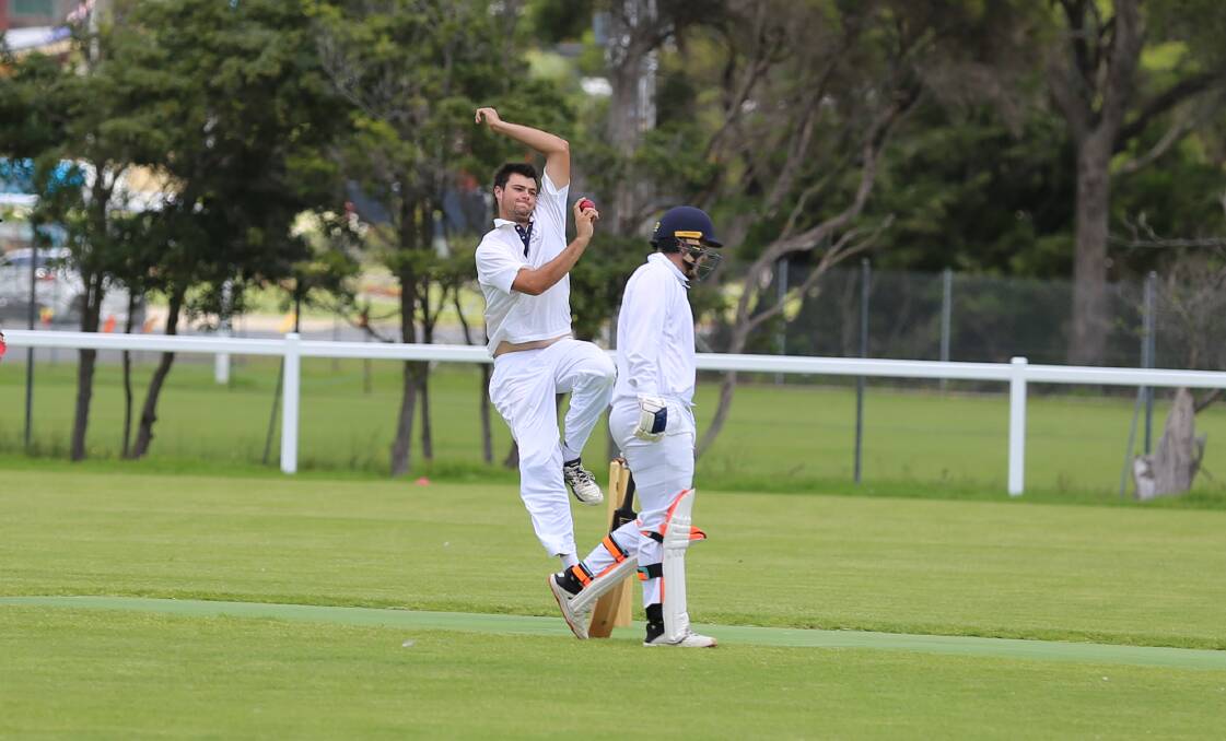 Patrick Kearney winds up for a bowl during Eden's opening two-dayer clash with Merimbula at the weekend.