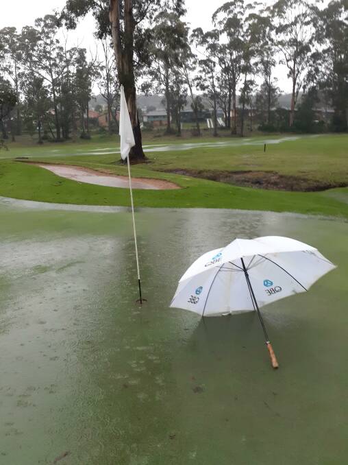 One of the Eden greens closely resembling a pond this week. 