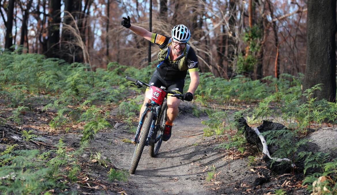 All cheers: Stoked to be on track for the 2018 Enduro is King Nelba 75km distance rider Paul Rowan last Sunday in the Enduro. 