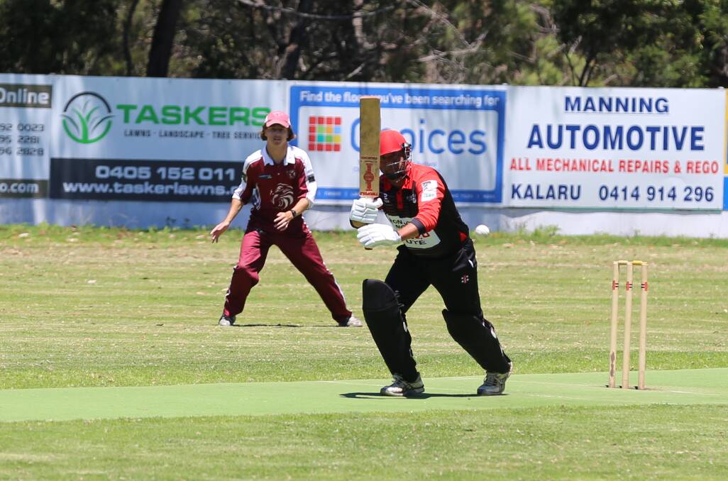 Eden opener Drew Mudaliar during his strong stint at the crease against Tathra on Saturday. 