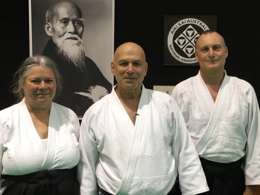 Elite level: Ruth Treyde and Guy Fripp with their teacher Shihan Hanan Janiv (middle) during a summer camp in January after the announcement of their promotion to sixth dan. 