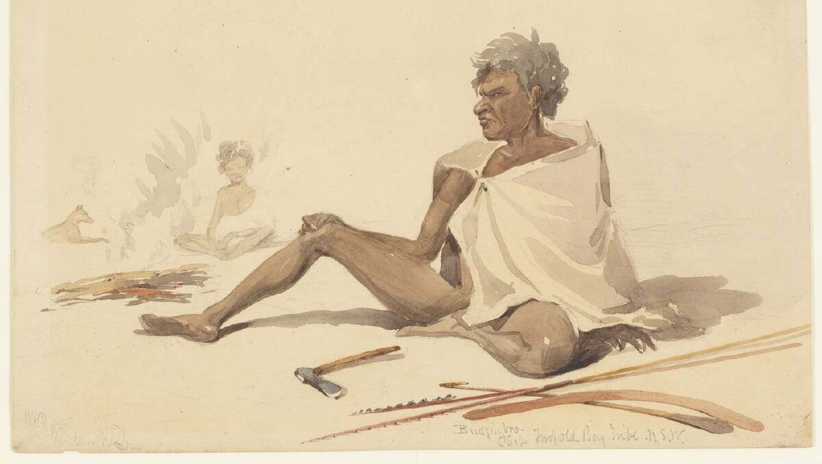 An O.W. Brierly sketch of Budginbro at Twofold Bay. Picture: NSW State Library