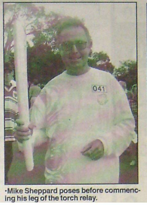 Eden Magnet photo of Mike Sheppard before he began his leg of the 2000 Olympic Torch relay. Photo: Magnet Newspaper Collection, Eden Killer Whale Museum
