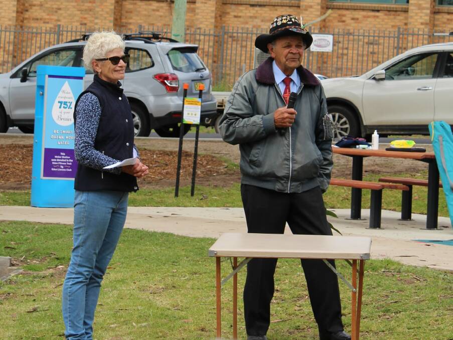 Cherie Mercado and Ossie Cruse at the opening of the fitness trail. Photo supplied.