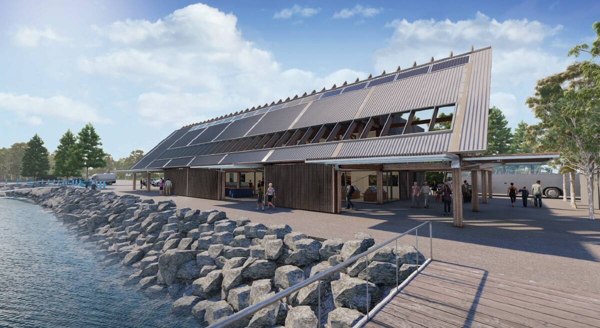 Shown here in a concept plan for the new Eden Welcome Centre, the majority of the front face of the building is openable, and all under cover, connecting the building to the environment and providing ideal space for market stalls and cruise volunteers.