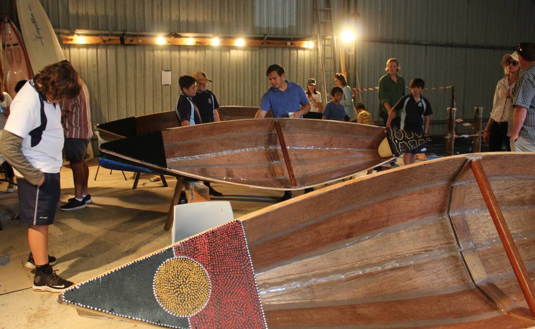 Plywood canoe building uses basic hand skills and the boat comes together fairly fast, incentivising the students as they see steady progression towards the completed canoe. Photo: Leah Szanto