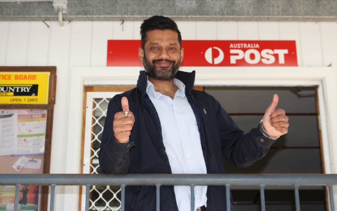  Amit Rishi is thrilled he has been able to reopen Kiah General Store after 7 long months. Picture: Denise Dion