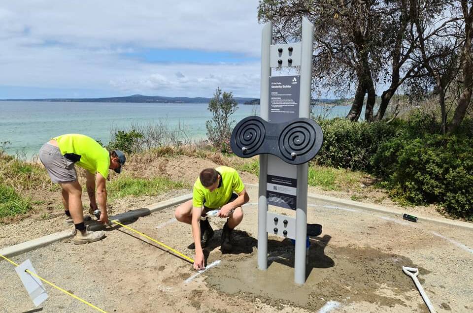 Fitness with a view. This is one of three smaller stations along the Aslings Beach Walkway. Photo: Joanne Korner