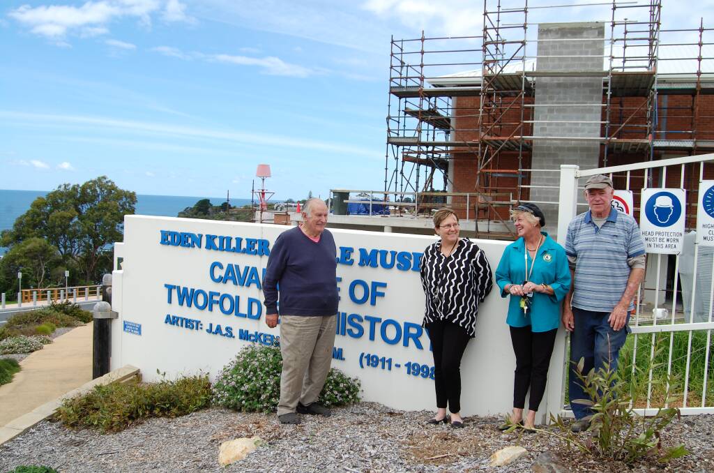 Robert Whiter, Angela George, Julie Williams and Jeff Swane outside Eden Killer Whale Museum. Photo: Leah Szanto
