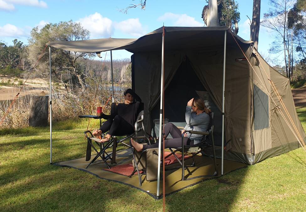 Campers are invited to book 2-night packages, with hot showers, no set up or pack up and a variety of optional extras to make a very special weekend away. Photo: Jenny Robb, Kiah Wilderness Tours