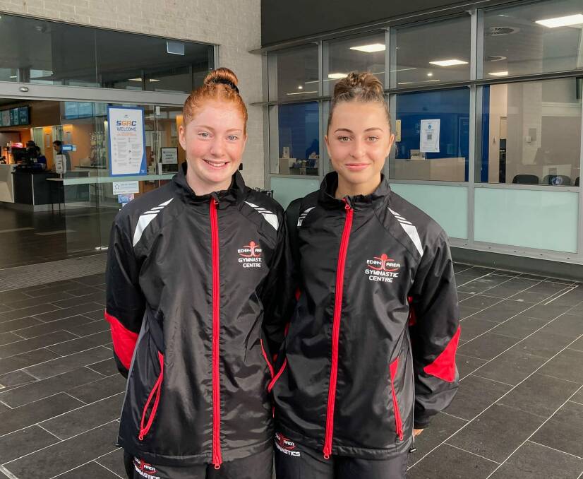 Level 8 gymnasts Chloe Bretherton and Madi Lightly are off to Sydney for the state comp this weekend. Photo supplied