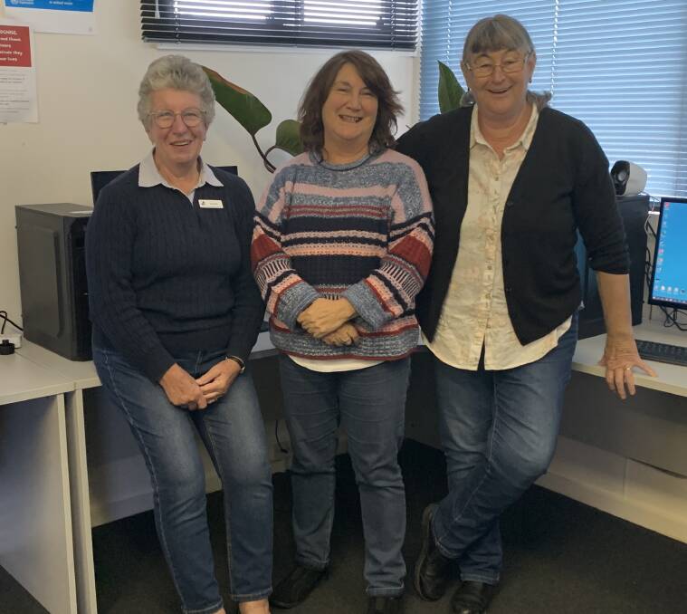 CRUCIAL ROLE: Vivien Hughes, Hellen Walder and Jenny Austin are part of a team of locals who dedicate their time to the access centre. Photo supplied.