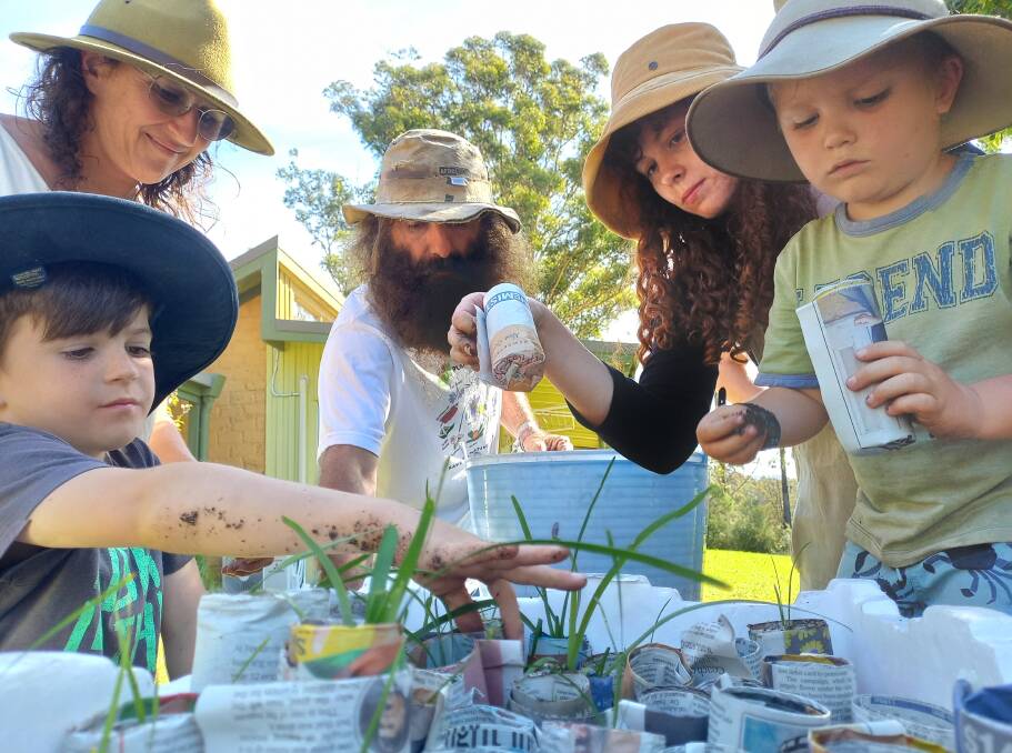 FROM LITTLE THINGS BIG THINGS GROW: Costa Georgiadis joined community members, propagating Indigenous seeds which when grown will be planted out along a cultural narrative path early in 2023. Photo supplied