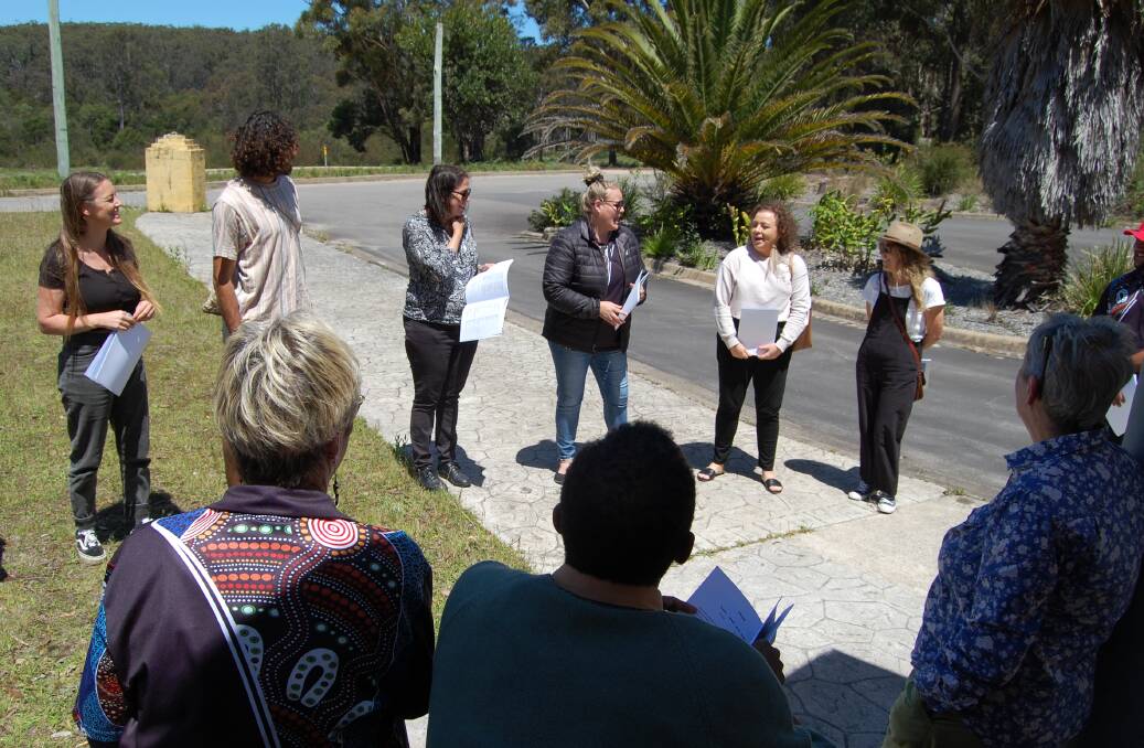 Eden Language Group members formed a large circle and shared their chosen Aboriginal names with one another, many of which were humorous or endearing. Photo: Leah Szanto