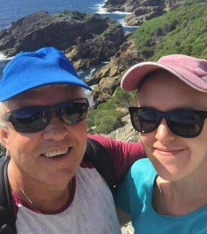 Tess Brunton, right, spent hours trying to contact her father Paul, left, when he disappeared as fires raged in Tathra. Photo: Tess Brunton
