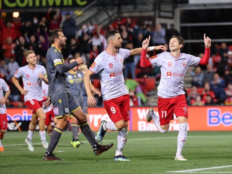 Craig Goodwin was among the goalscorers as Adelaide United beat Macarthur FC 3-1 in the A-League.