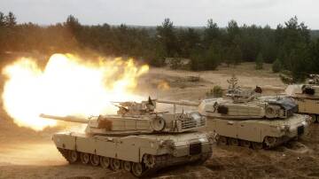 The US sent more than 30 of their M1 Abrams tanks to the Ukraine. (EPA PHOTO)