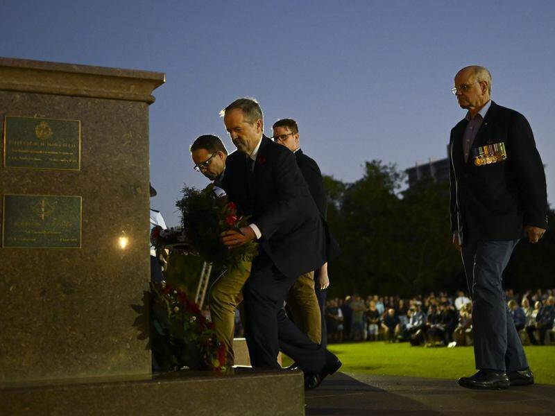 Opposition Leader Bill Shorten attended the Northern Territory's main dawn service in Darwin