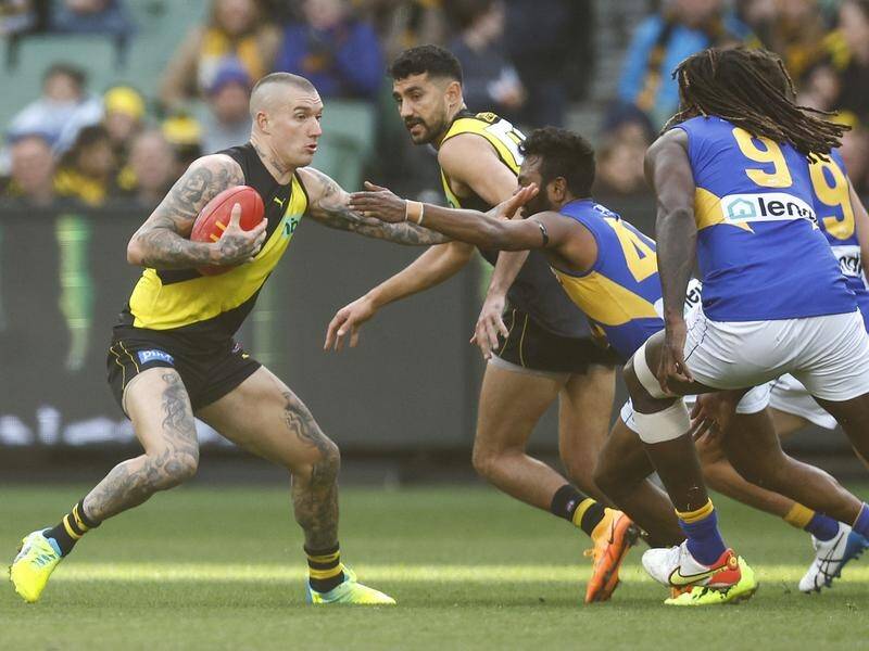 Richmond star Dustin Martin is expected to be out for two AFL games because of a hamstring injury.
