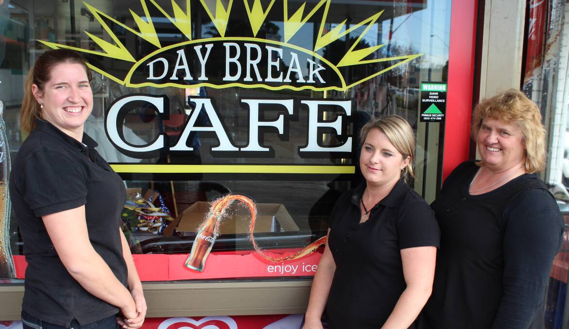 The McGovern family, including (from left) Gennaveve, Theresa and Joy-Anne, will close the popular Daybreak Cafe for the final time on Saturday.