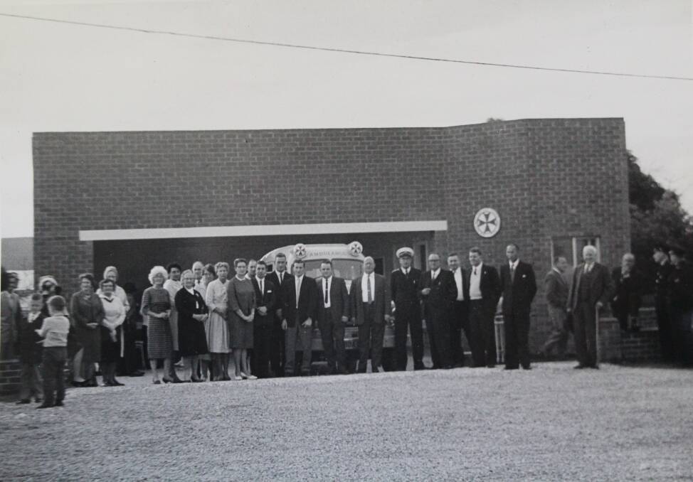 The official opening of the Eden Ambulance Station in 1964. Until the appointment of Jim Hunter in 1964, the local Service was run by volunteers including Allan, Jean and Wal Whiter, Kitch, Dora and Fred Lister, Neil and Kay Buckland, Doug and Phil Hepburn, Rene and Fay Davidson, Jack Phelan, Artie Viegal, Marion Turnbull and John Everingham.