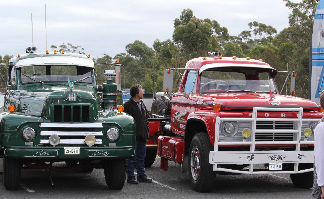 A punter checks out trucks at the 2013 Pambula Motorfest. Photo: Pambula Motorfest committee.