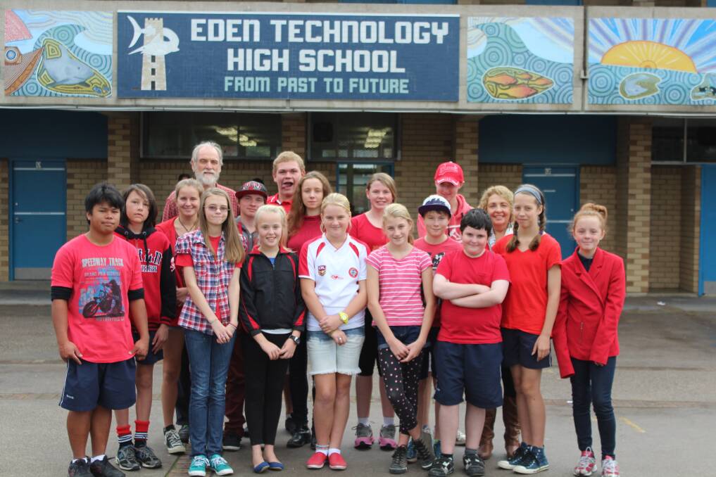 Eden Marine High School students and staff came out in force for the Salvation Army Red Shield Appeal on Friday, wearing red and raising $453 in donations.