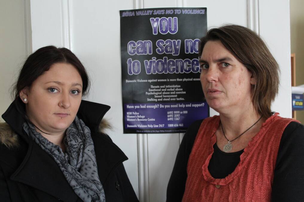 Eden SEWACS project manager Kath Musgrove (right) and support worker Jessica Pratt are devastated by the forced closure of the domestic violence support service at the end of the end of this month.