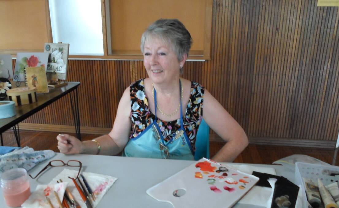 Impressive: Talented local folk artist Jill Rolfe delights Eden CWA ladies.