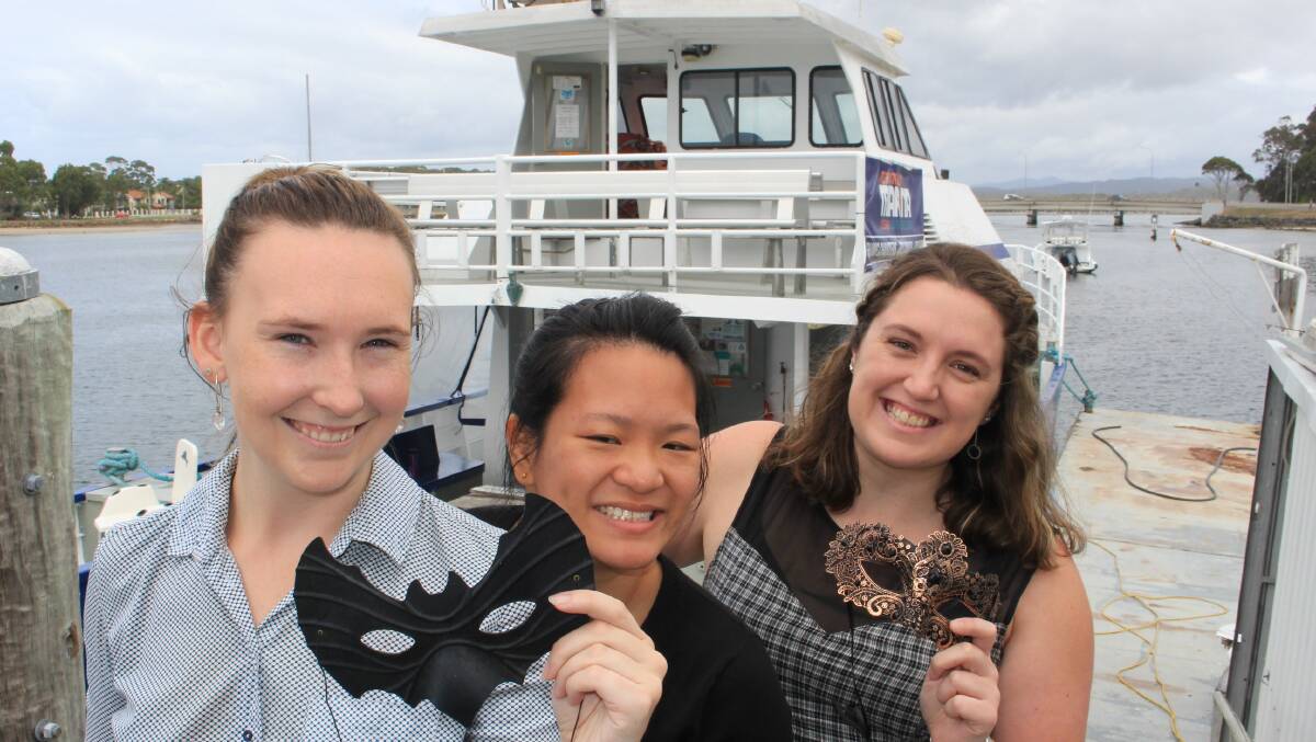 Party on the seas: Sapphire Coast Rotaractors Ashley Hunter, Sarah Lam and Hanna Koerbin are excited for their upcoming two-hour boat party which will raise money for Funhouse Studio in Bega. Picture: Melanie Leach