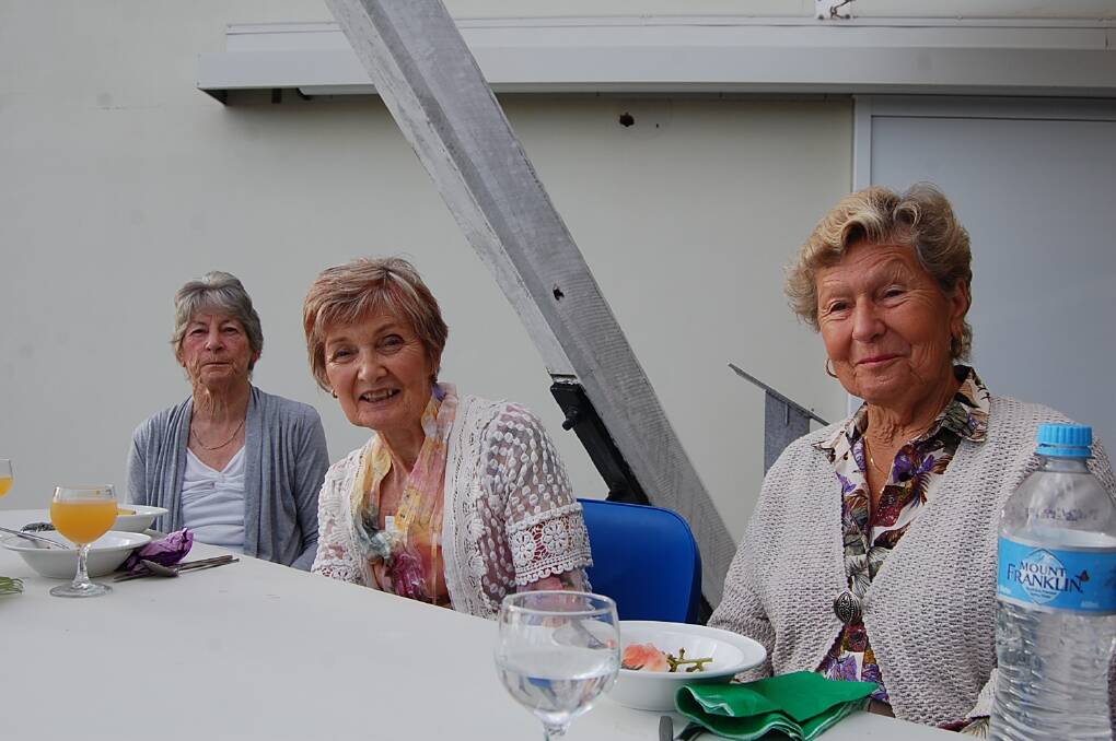 International Women's Day celebrations at the Eden Killer Whale Museum: (from left) Pauline Mitchell, Helen Cowgill and Lela Kolega.