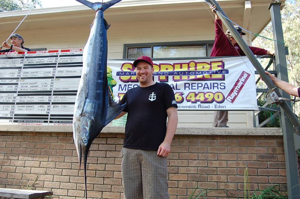 Melbourne tourist Ben Corp and his mates stumbled upon the competition when he reeled in this 42.5kg marlin near Green Cape.