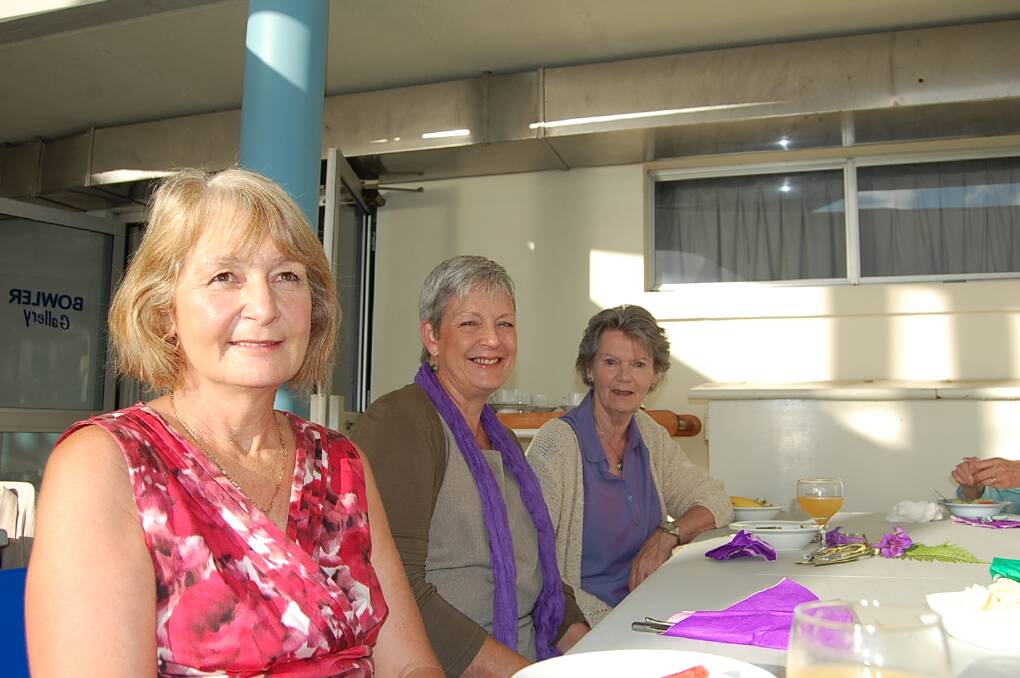 International Women's Day guests (from left) Jenny Vidler, Karen Lott and Jackie Lott at the Eden Killer Whale Museum.