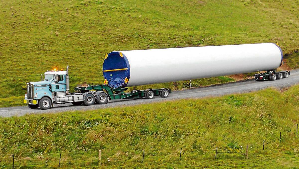 • An example image of what is expected on local roads when Boco Rock Wind Farm components start being transported to the site from early April.
