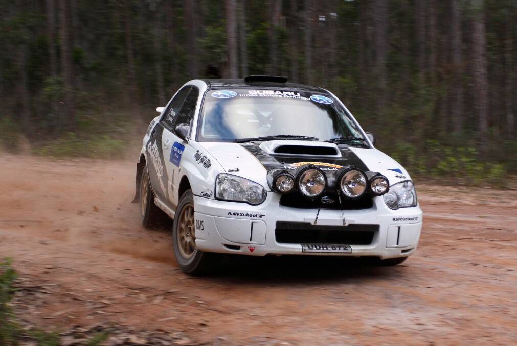 The Bega Valley Rally attracts excellent drivers, including the 2010 overall winners Nathan Reeves and Scott Spedding in a Subaru WRX.