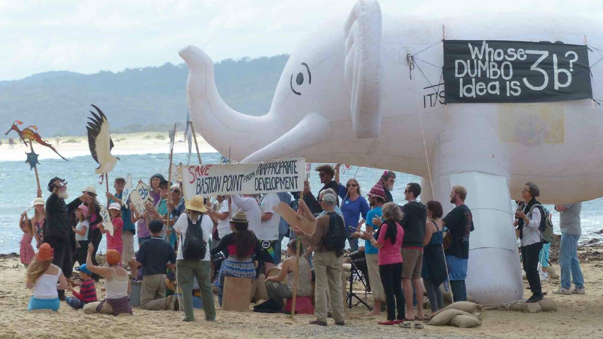 Ziggy the white elephant is on his way to Melbourne to lead a rally on the steps of the Victorian Parliament on Tuesday, June 25 to Save Bastion Point at Mallacoota.